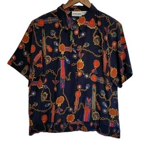 Alfred Dunner Vintage Blue Short Sleeve Bl…